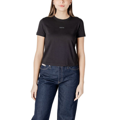Calvin Klein Jeans – Schwarzes T-Shirt aus recycelter Baumwolle