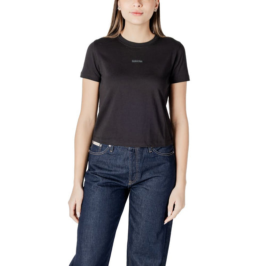 Calvin Klein Jeans – Schwarzes T-Shirt aus recycelter Baumwolle