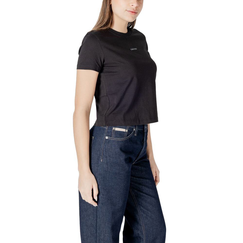Calvin Klein Jeans – Schwarzes T-Shirt aus recycelter Baumwolle