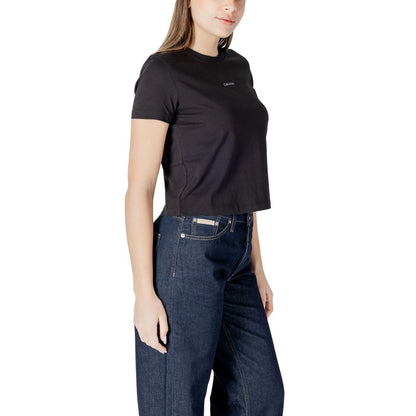 Calvin Klein Jeans – Schwarzes T-Shirt aus recycelter Baumwolle