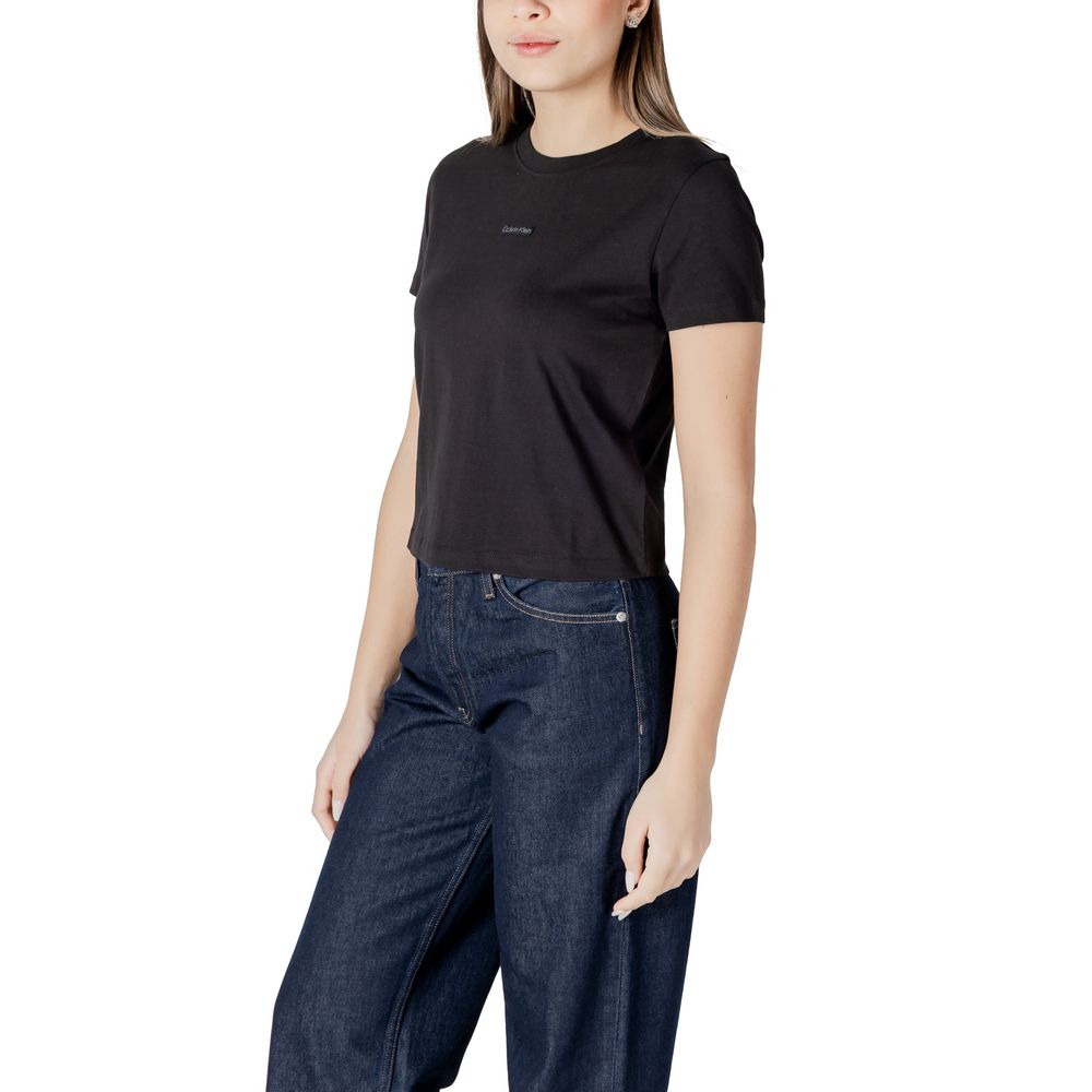 Calvin Klein Jeans – Schwarzes T-Shirt aus recycelter Baumwolle