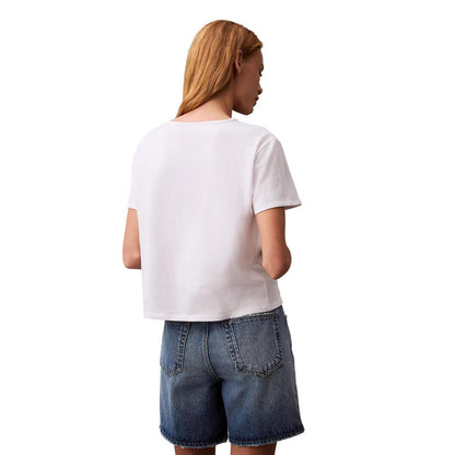 Calvin Klein Jeans – Weißes T-Shirt aus recycelter Baumwolle