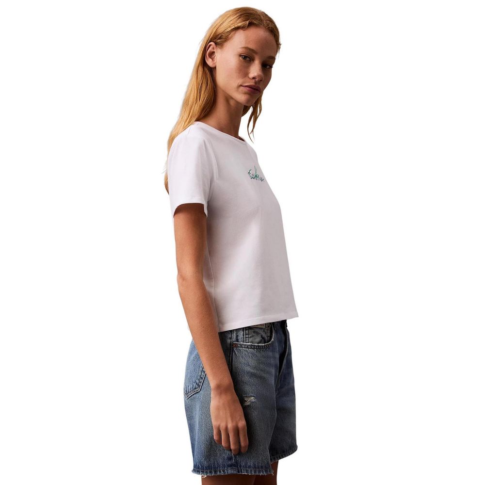 Calvin Klein Jeans – Weißes T-Shirt aus recycelter Baumwolle