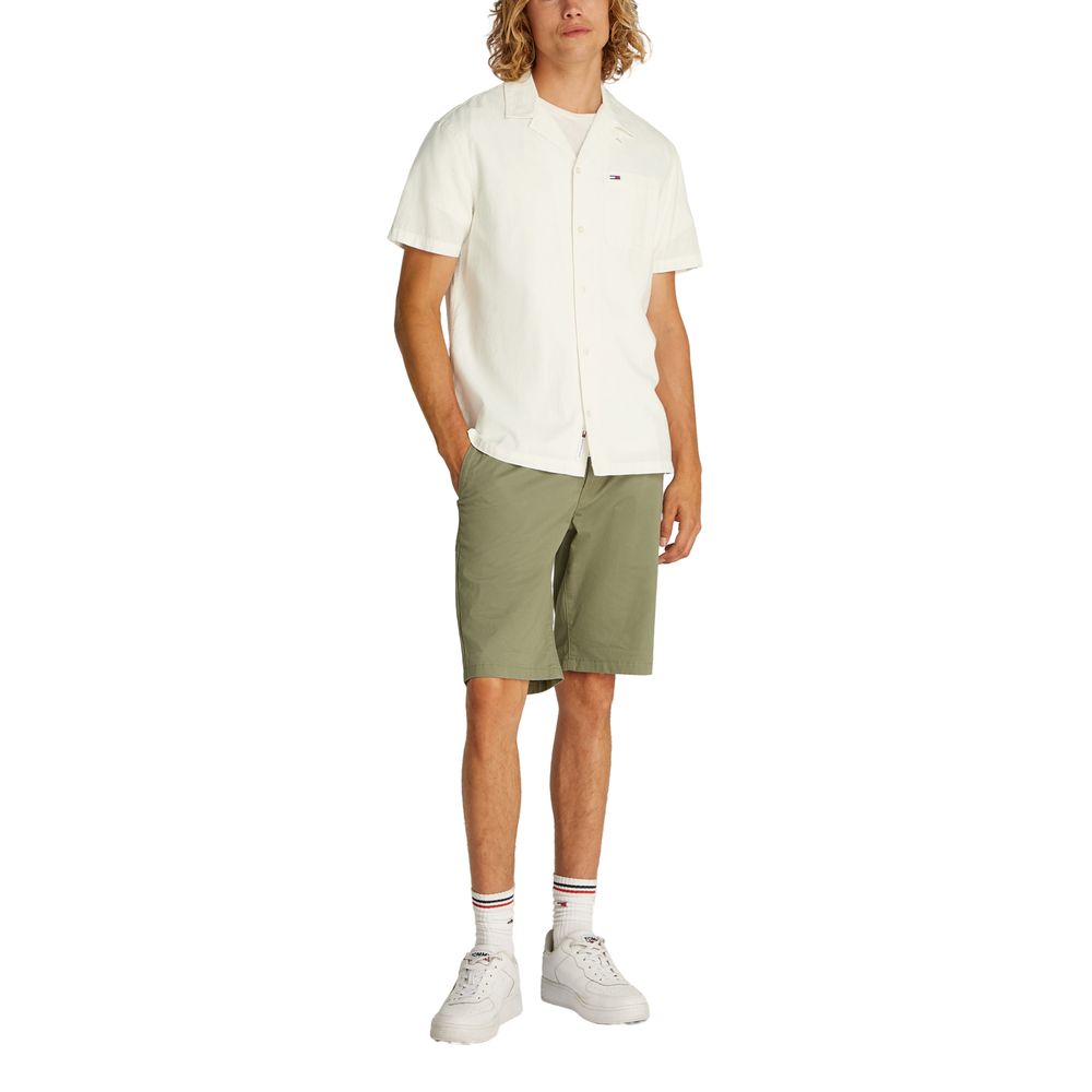 Tommy Hilfiger Jeans – Cremefarbenes Baumwollhemd