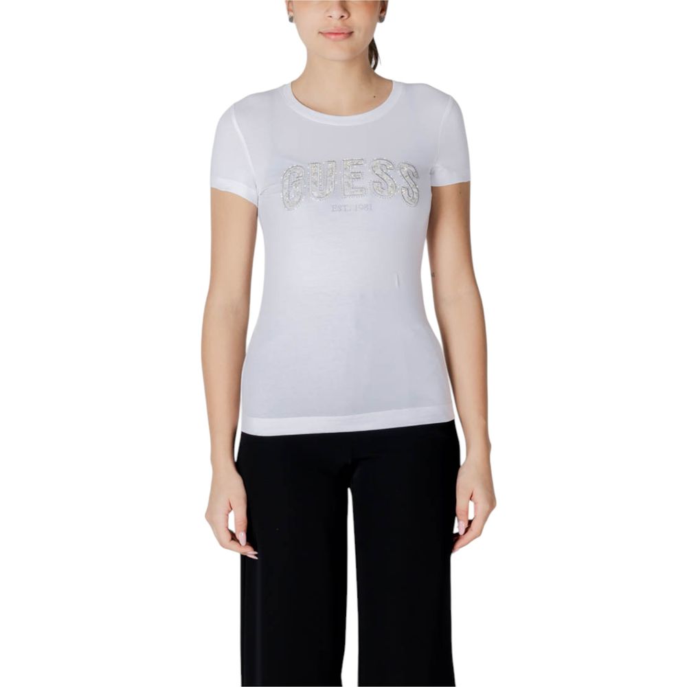 Guess – Weißes Baumwoll-T-Shirt