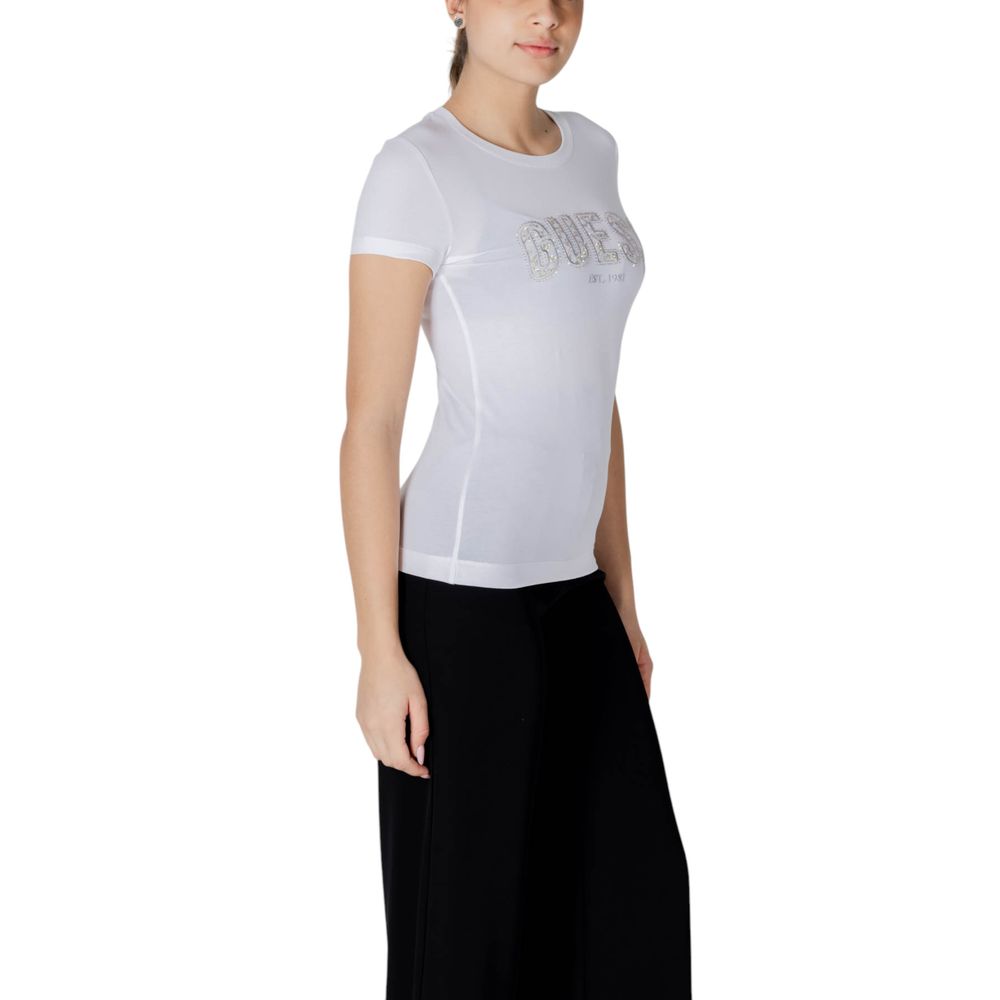 Guess – Weißes Baumwoll-T-Shirt