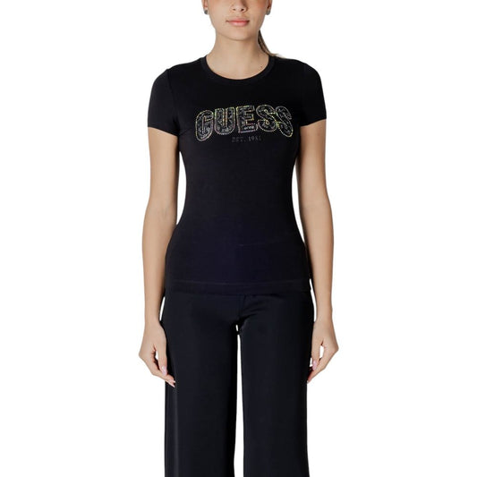 Guess – Schwarzes Baumwoll-T-Shirt