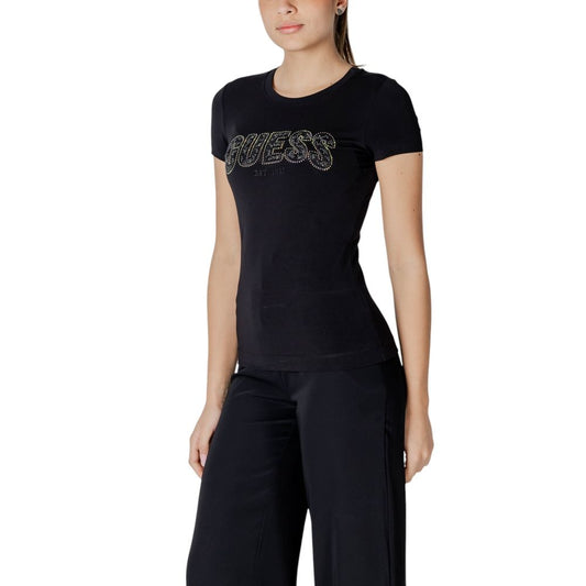 Guess – Schwarzes Baumwoll-T-Shirt