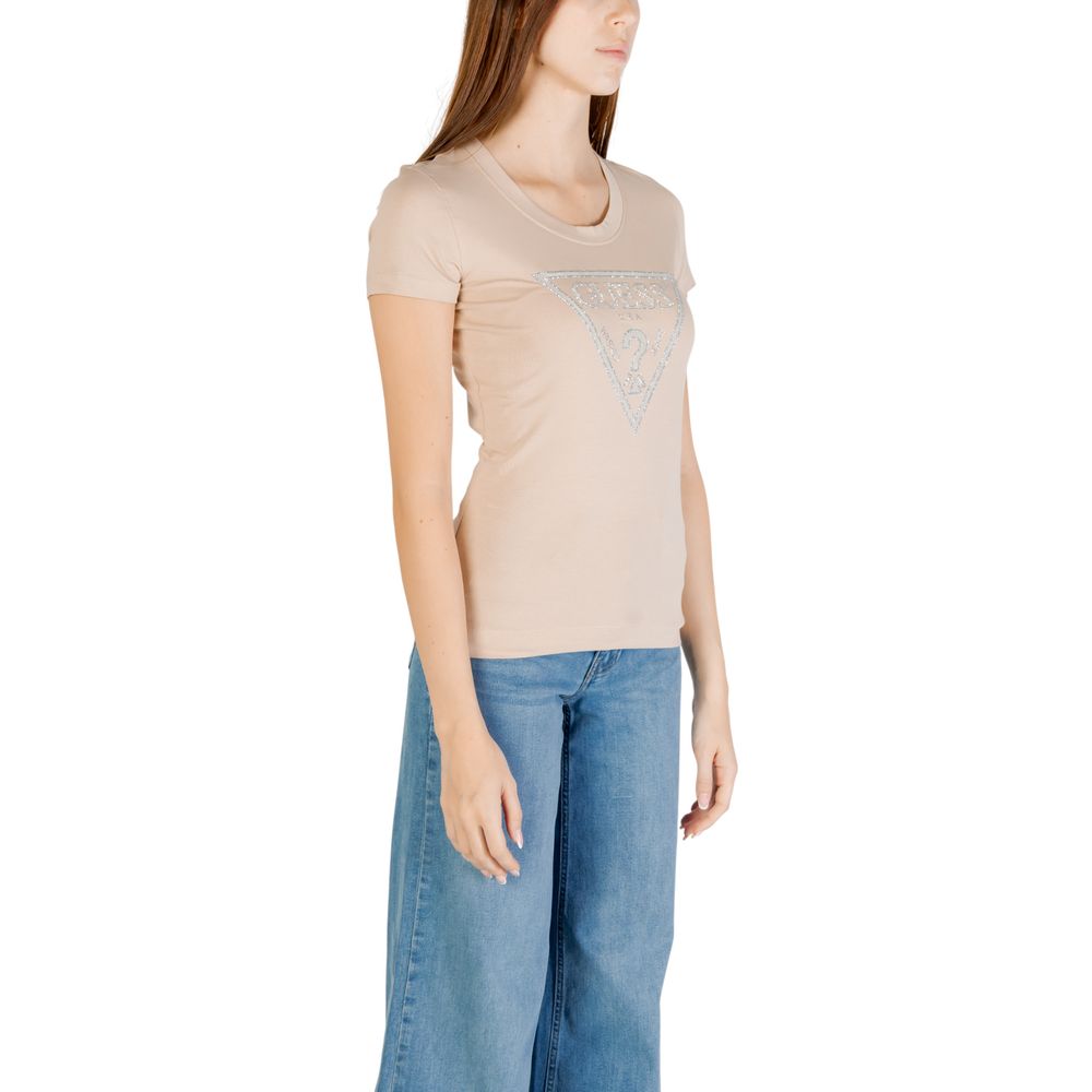Guess – Beiges Baumwoll-T-Shirt