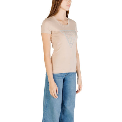 Guess – Beiges Baumwoll-T-Shirt