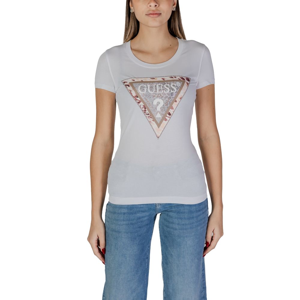 Guess – Weißes Baumwoll-T-Shirt
