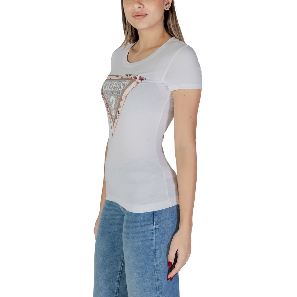 Guess – Weißes Baumwoll-T-Shirt