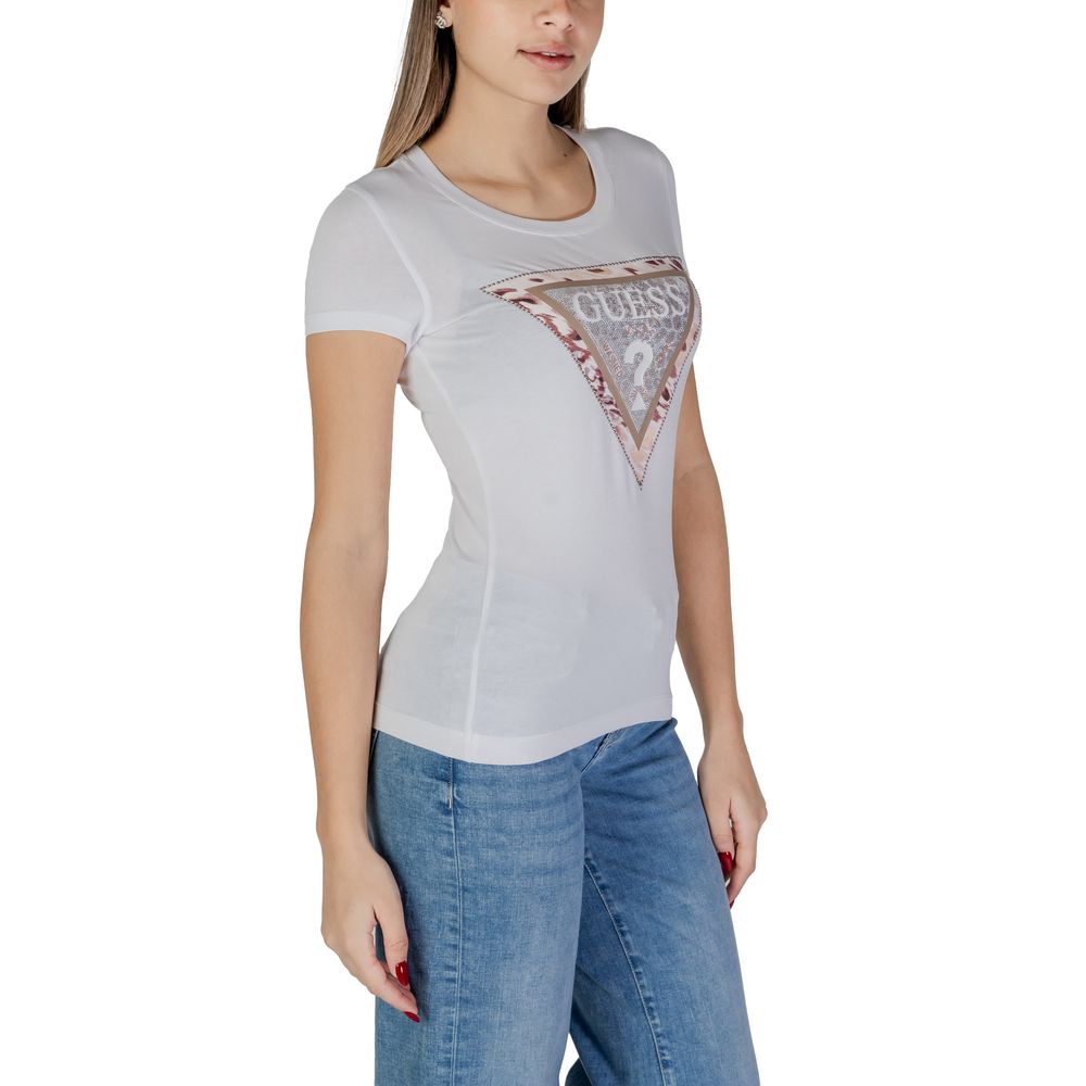Guess – Weißes Baumwoll-T-Shirt