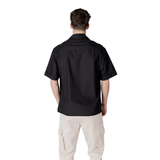 Antony Morato Schwarzes Lyocell-Kurzarmshirt