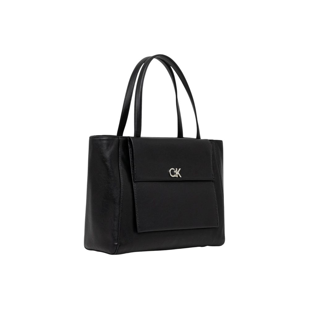 Calvin Klein – Schwarze Handtasche aus recyceltem Polyester