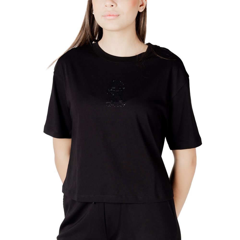 Armani Exchange – Schwarzes Baumwoll-T-Shirt