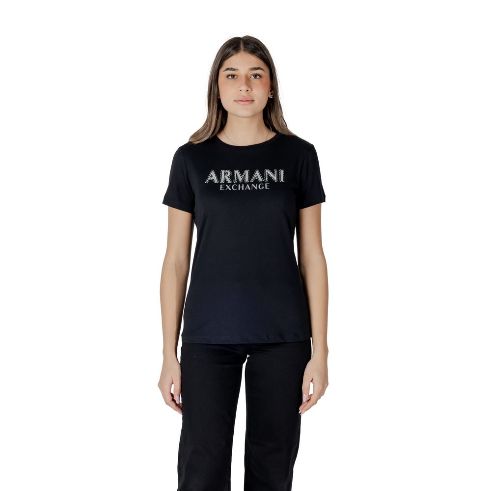Armani Exchange – Schwarzes Baumwoll-T-Shirt