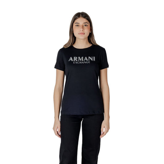 Armani Exchange – Schwarzes Baumwoll-T-Shirt