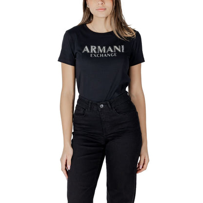 Armani Exchange – Schwarzes Baumwoll-T-Shirt