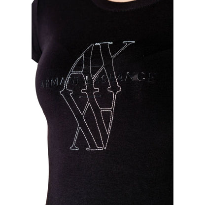 Armani Exchange – Schwarzes Baumwoll-T-Shirt
