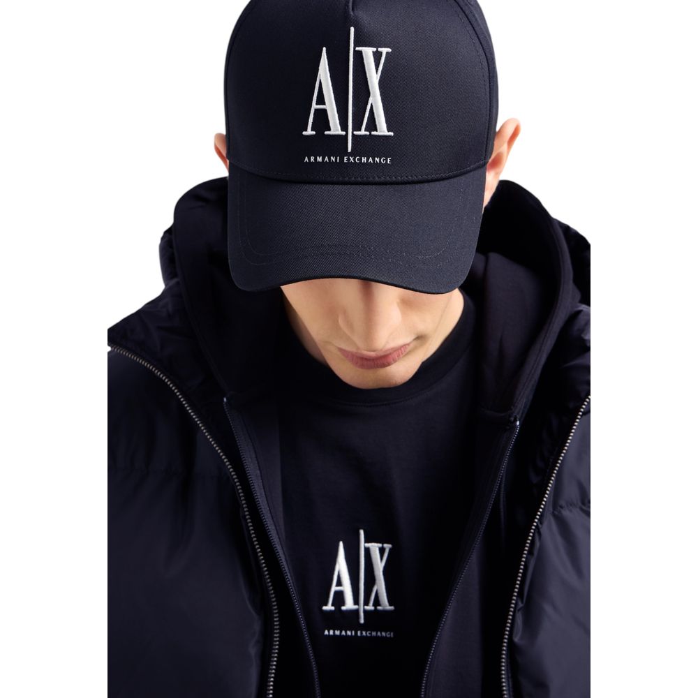 Armani Exchange – Baseballmütze aus blauer Baumwolle