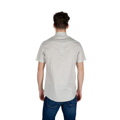 Armani Exchange – Kurzarmhemd aus Baumwolle in Creme