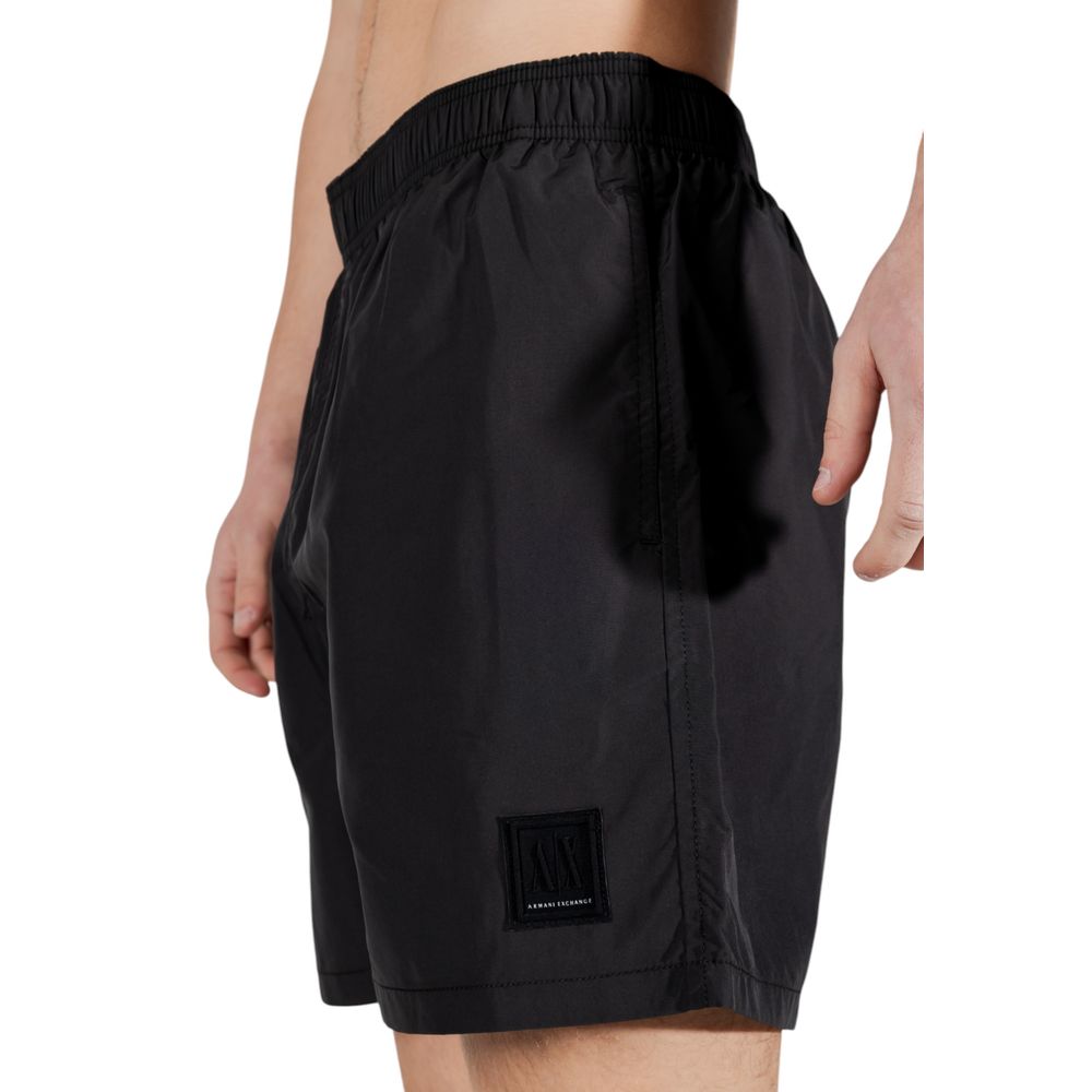 Armani Exchange – Schwarze Polyester-Badeshorts