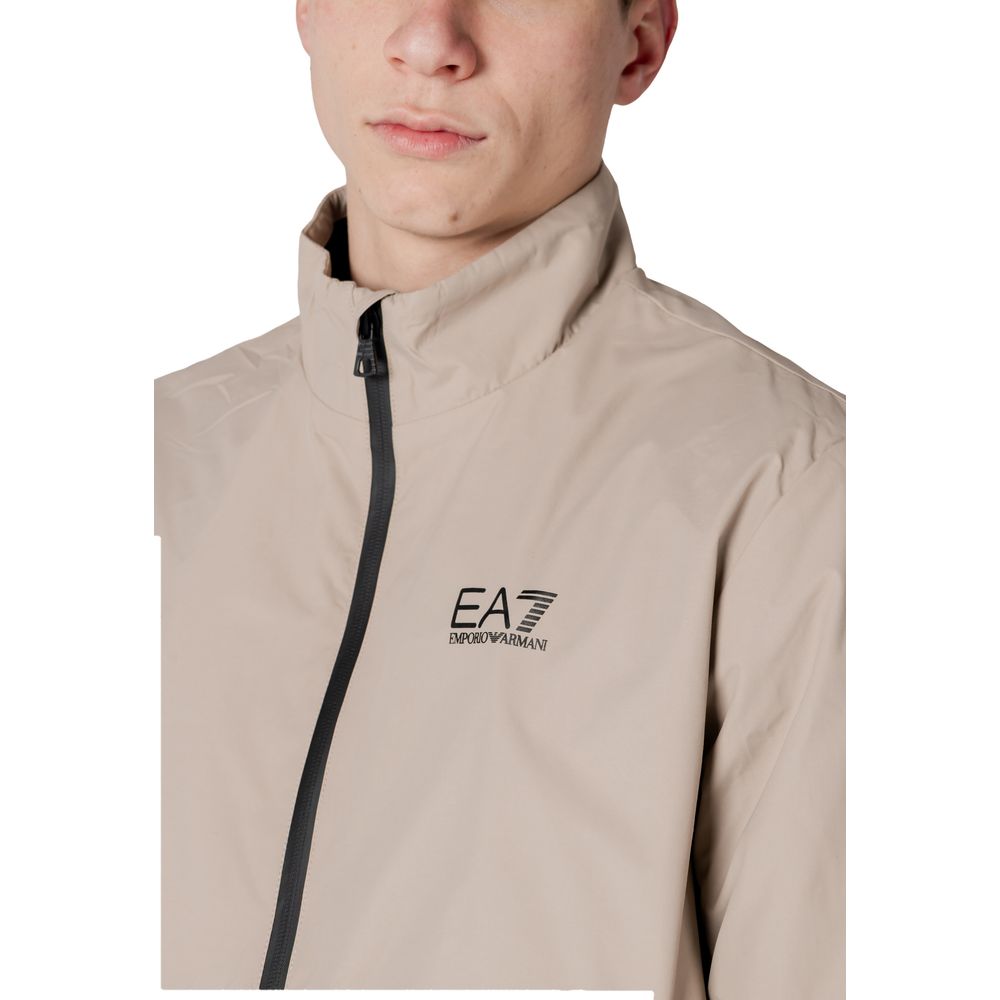 EA7 Emporio Armani Beige Polyamid Jacken &amp; Mantel
