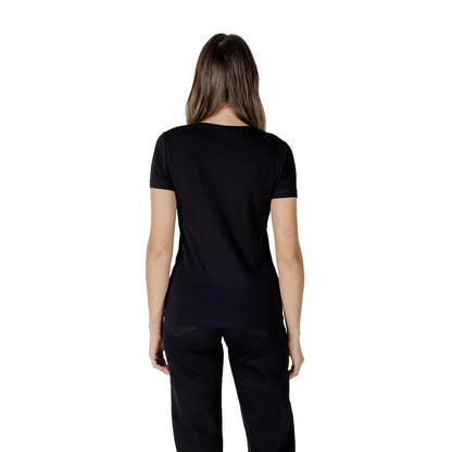 EA7 Emporio Armani Schwarzes Baumwoll-T-Shirt