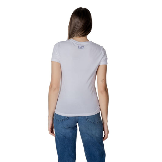 EA7 Emporio Armani Weißes Baumwoll-T-Shirt