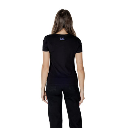 EA7 Emporio Armani Schwarzes Baumwoll-T-Shirt