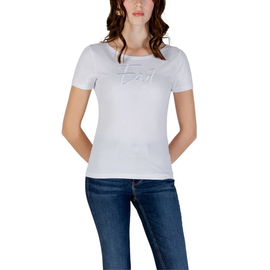 EA7 Emporio Armani Weißes Baumwoll-T-Shirt