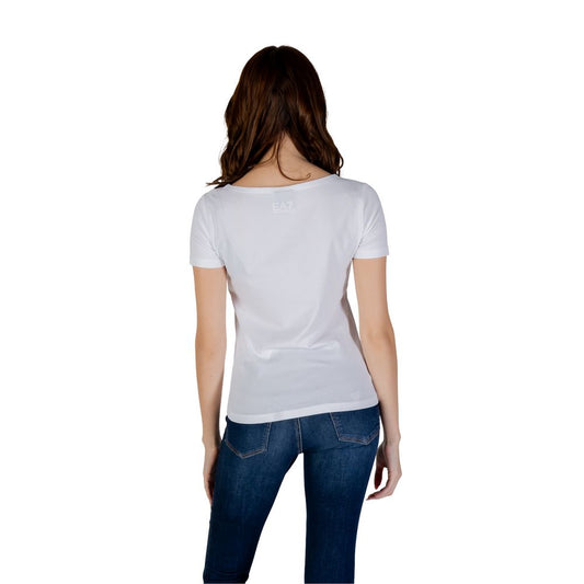 EA7 Emporio Armani Weißes Baumwoll-T-Shirt