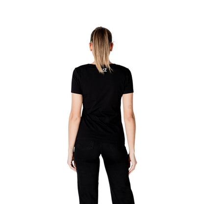 EA7 Emporio Armani Schwarzes Baumwoll-T-Shirt