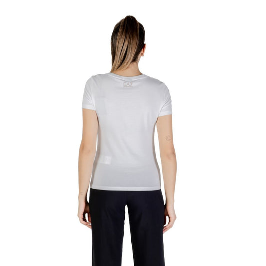 EA7 Emporio Armani Weißes Baumwoll-T-Shirt