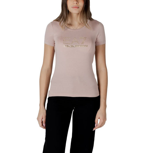 EA7 Emporio Armani – Modal-T-Shirt in Rosa