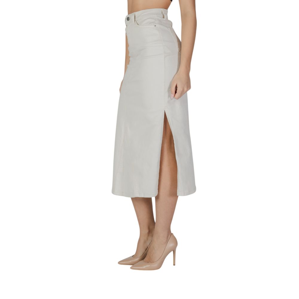 Vila Clothes Cremefarbene Baumwolle Lang