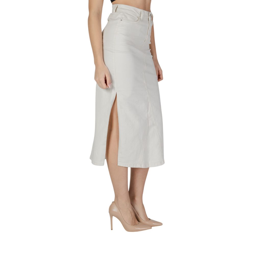 Vila Clothes Cremefarbene Baumwolle Lang