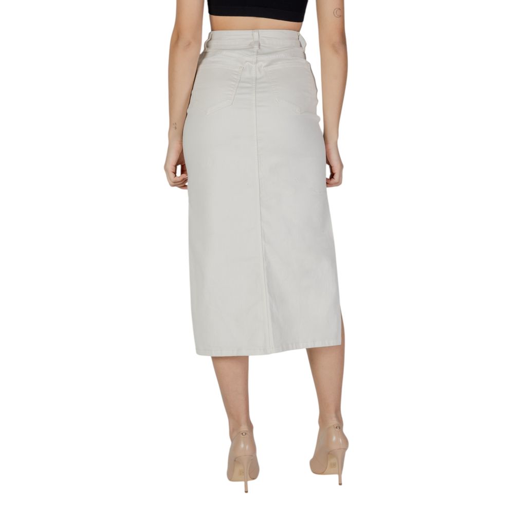 Vila Clothes Cremefarbene Baumwolle Lang