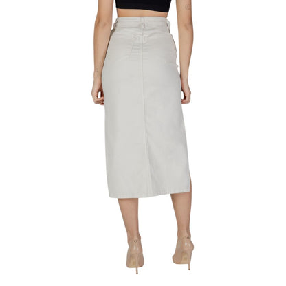 Vila Clothes Cremefarbene Baumwolle Lang
