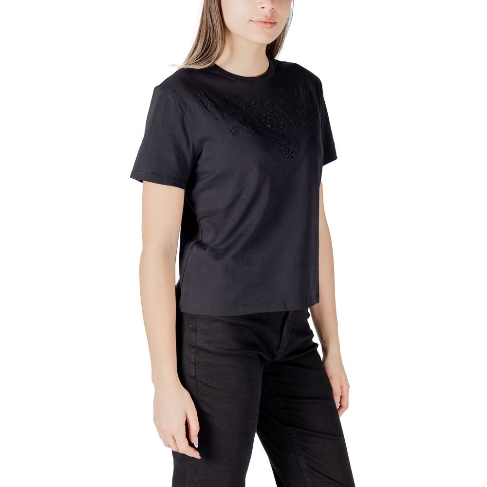 Jacqueline De Yong Schwarzes Baumwoll-T-Shirt