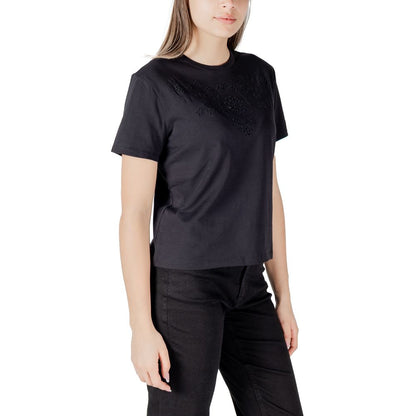 Jacqueline De Yong Schwarzes Baumwoll-T-Shirt