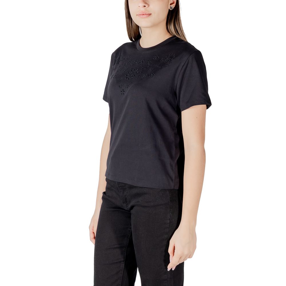 Jacqueline De Yong Schwarzes Baumwoll-T-Shirt