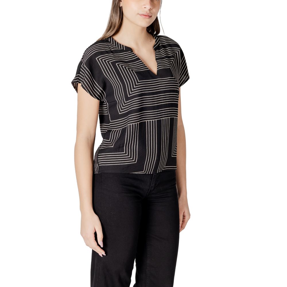 Jacqueline De Yong – Schwarzes Viskose-T-Shirt