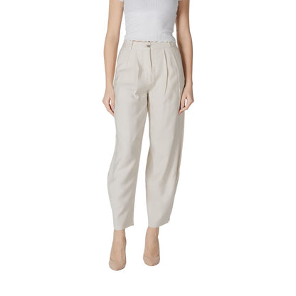 Vila Clothes – Cremefarbene Viskosehose