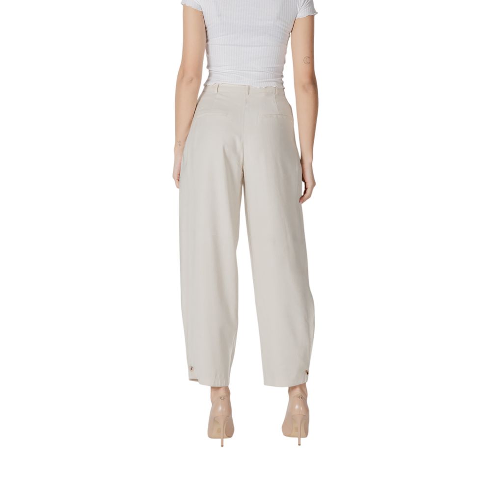Vila Clothes – Cremefarbene Viskosehose