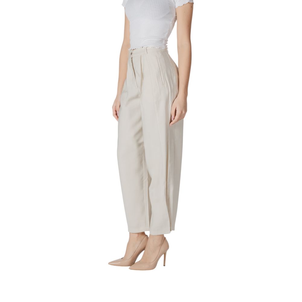 Vila Clothes – Cremefarbene Viskosehose