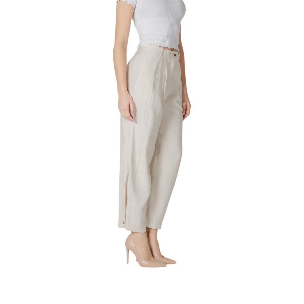 Vila Clothes – Cremefarbene Viskosehose