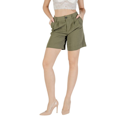 Only Green Viscose Bermuda Shorts