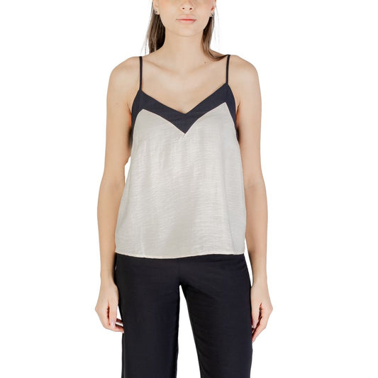Vero Moda – Cremefarbenes Nylon-Top